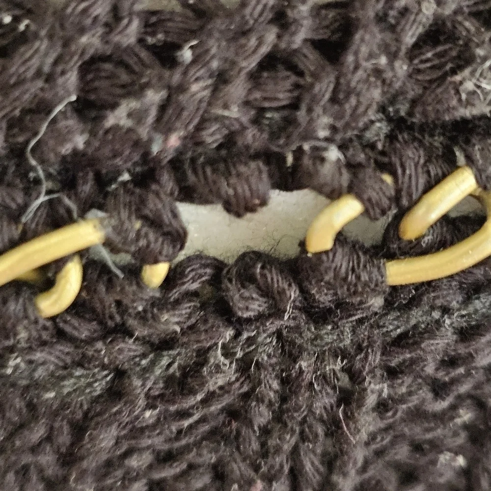 Love Stitch Net Weave Crotchet Sweater Black Size S - Picture 11 of 13